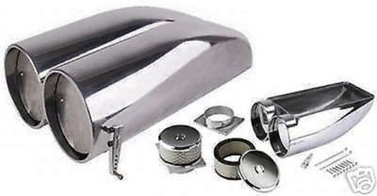 RPC RPCR5236 Polished Aluminium "Shot Gun" Hood Scoop Kit w/ Paper Elements