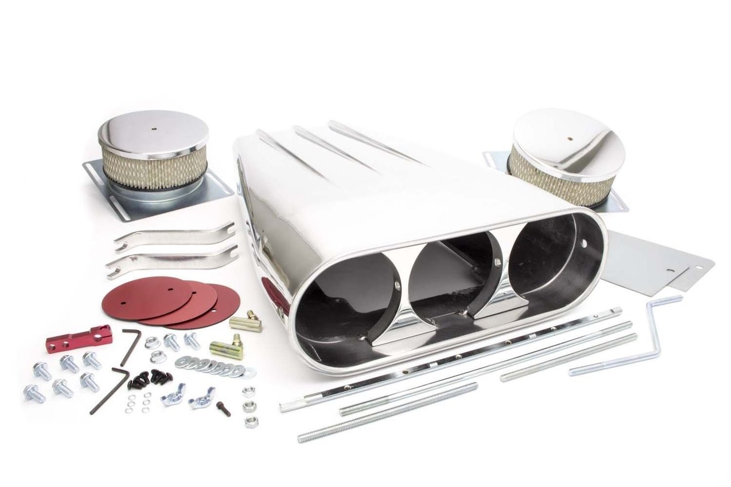 RPC RPCR5239 Finned Alloy Street Scoop Polished 20" Long Single or Dual Carburetors