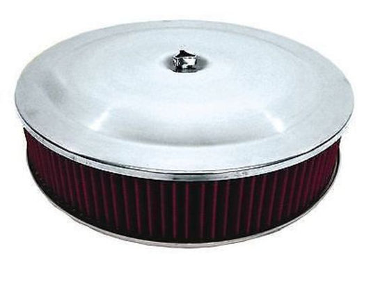 RPC RPCR5284 14" x 3" Alloy Air Cleaner Clear Anodised fits 5-1/8" Neck