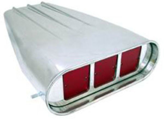 RPC RPCR5350 Finned Aluminium Street Scoop w/ Square Butterflies Polished suit Dual Carburettors