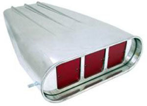RPC RPCR5350 Finned Aluminium Street Scoop w/ Square Butterflies Polished suit Dual Carburettors