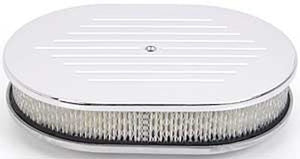 RPC RPCR6020C Oval Ball Milled Alloy Air Cleaner 12"x2" Chrome fits 5-1/8" Neck