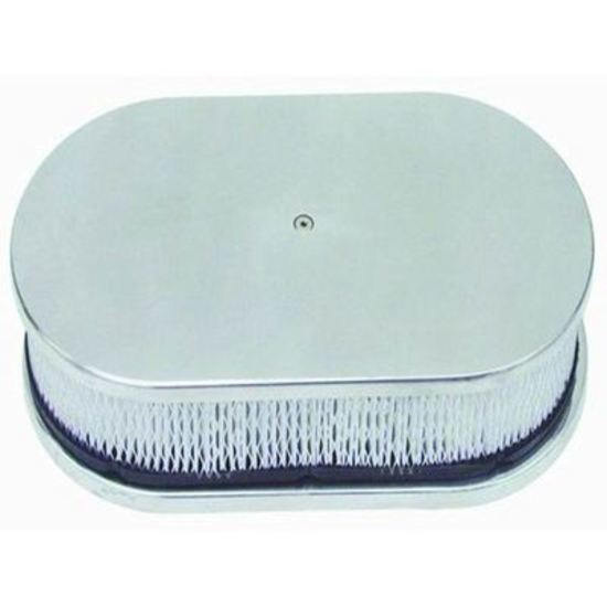 RPC RPCR6021-1 Polished Oval Air Cleaner Assembly 15" x 2" w/ Paper Element