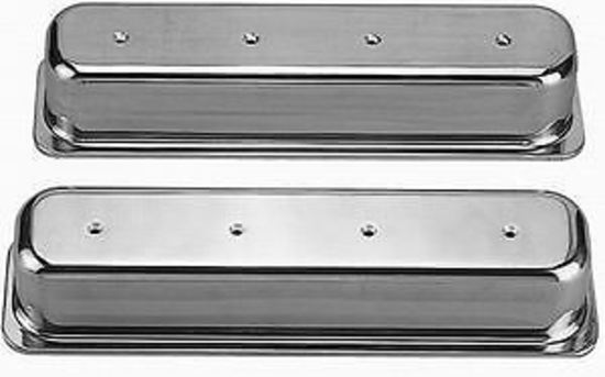 RPC RPCR6046 Polished Tall Aluminium Centre Bolt Valve Covers Chev SB 1987-97