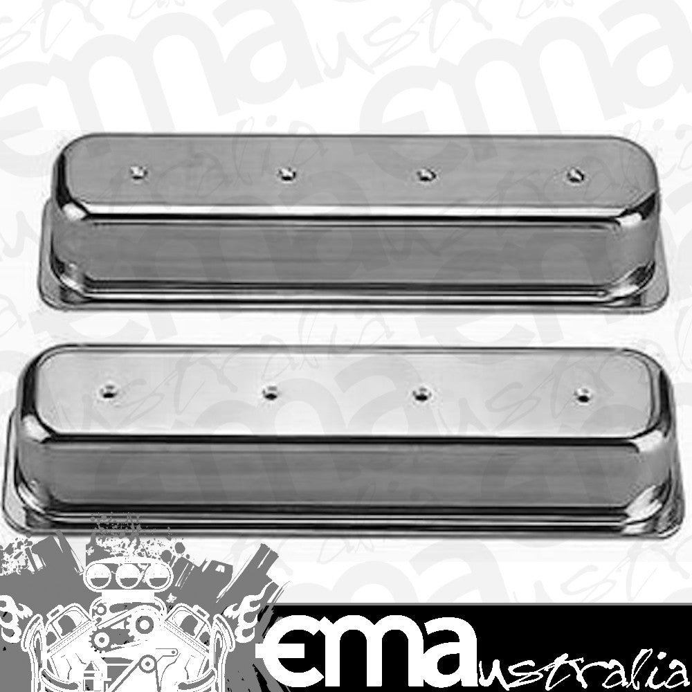 RPC RPCR6046 Polished Tall Aluminium Centre Bolt Valve Covers Chev SB 1987-97