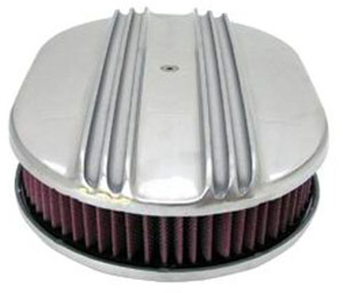 RPC RPCR6321 Nostalgic Oval Air Cleaner 12" x 2" Polished Aluminium Single 4 Bbl
