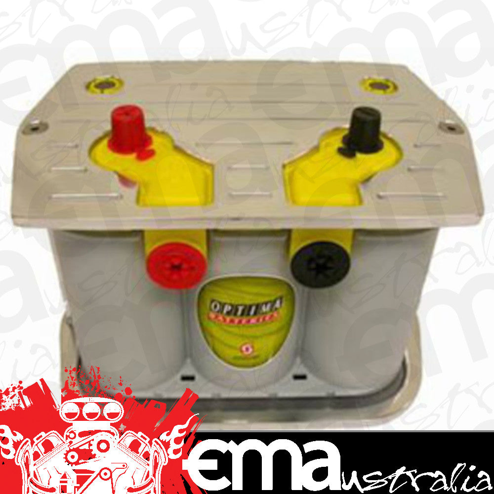 RPC RPCR6323 Polished Aluminium Optima Battery Tray Ball Milled Style fits All Group 34/78 Size