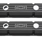 RPC RPCR6334 Alloy Short Valve Covers Chev SB 283-400Cid Black w/ Chev Logo
