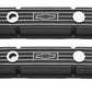 RPC RPCR6334 Alloy Short Valve Covers Chev SB 283-400Cid Black w/ Chev Logo