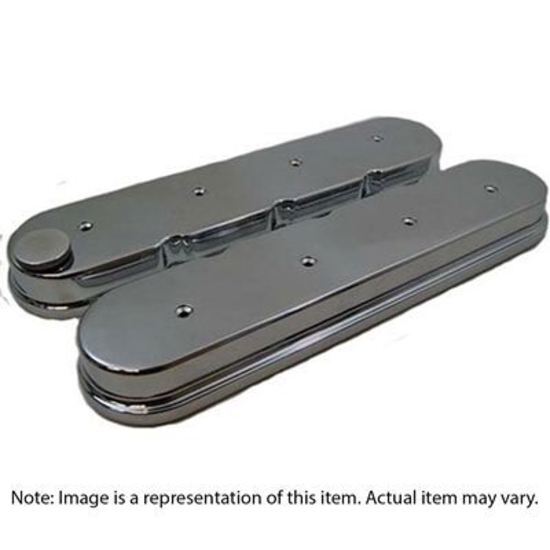 RPC RPCR6369 GM LS1 LS2 LS6 LS7 L92 1-Piece Billet Rail 2.5" Tall Cast Aluminium Polished Valve Covers w/O Mounting Brackets