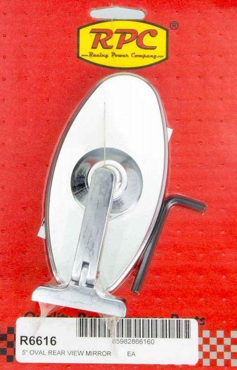 RPC RPCR6616 Chrome Steel Oval Interior Mirror 5" Screw-On Style