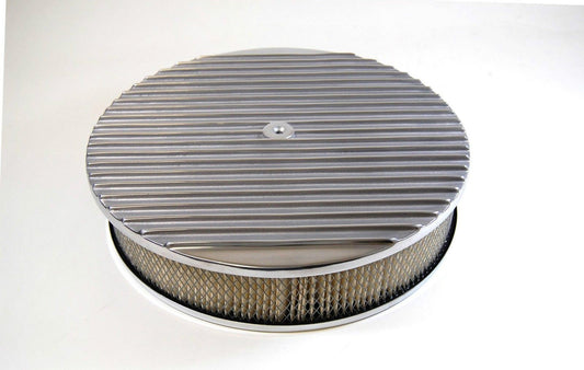 RPC RPCR6707 14x3" Full Finned Air Cleaner Washable Polished Alloy fits 5-1/8"