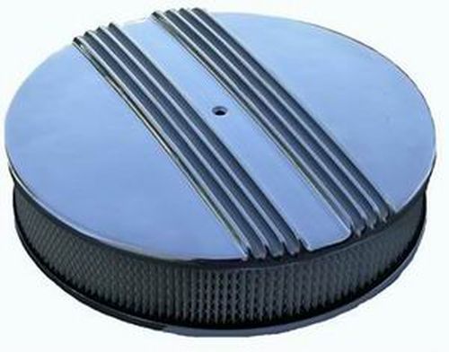 RPC RPCR6722 Finned Air Cleaner 14"x3" Polished Alloy fits 5-1/8" Neck