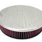 RPC RPCR6811C 14x3" Ball Milled Air Cleaner Washable Polished Alloy fits 5-1/8"