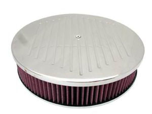 RPC RPCR6811C 14x3" Ball Milled Air Cleaner Washable Polished Alloy fits 5-1/8"