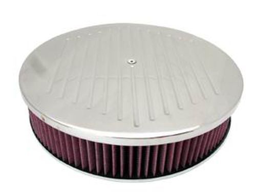 RPC RPCR6811C 14x3" Ball Milled Air Cleaner Washable Polished Alloy fits 5-1/8"