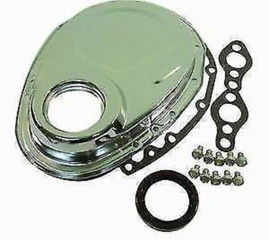 RPC RPCR7122 Chrome 2 Piece Timing Cover Set suit Chev SB 283-350 V8