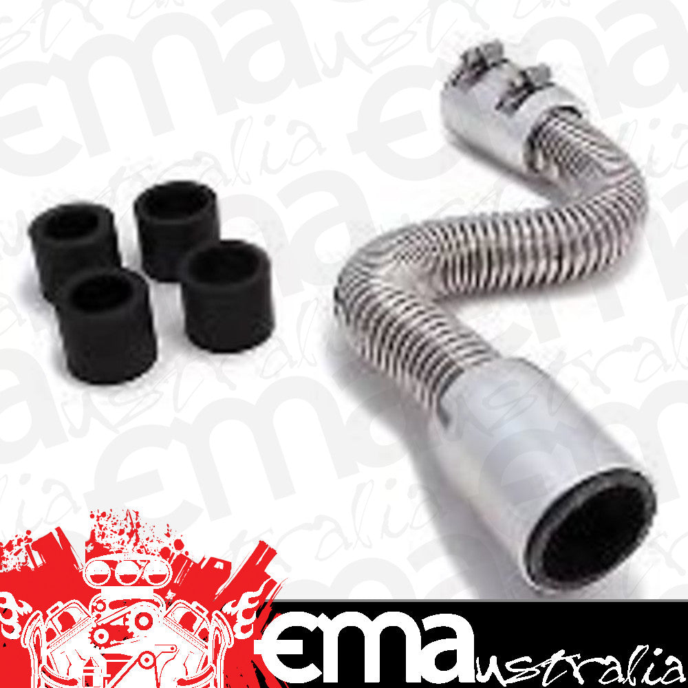 RPC RPCR7302 Stainless Steel Radiator Hose Kit 12" Hose Length Chrome End Caps