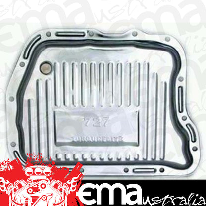 RPC RPCR7597 Chrome Finned Deep Transmission Pan suit Chrysler 727 Transmission