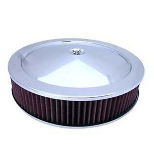 RPC RPCR8021 Chrome Muscle Car Style Air Cleaner 14" x 3" Recess Base r 8021