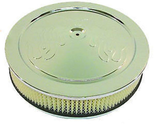 RPC RPCR8195 14x3" S/Steel Flamed Muscle Car Style Air Cleaner Recessed Base