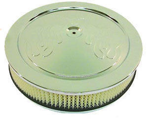 RPC RPCR8199 14x3" S/Steel Flamed Muscle Car Style Air Cleaner Flat Base
