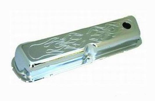 RPC RPCR8237 Chrome Steel Flamed Valve Covers suit 1962- 85 Ford 260-351W & 5.0L