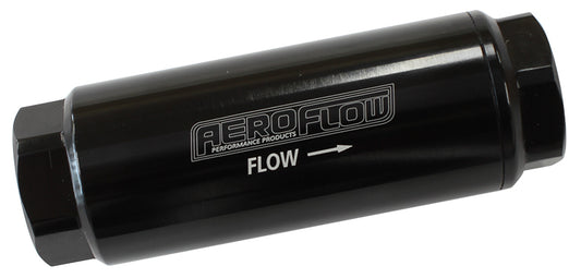 Aeroflow AF66-2042BLK-40 Aeroflow Pro Filter 40 Micron Black Female -8 ORB 1.25"x3.5"