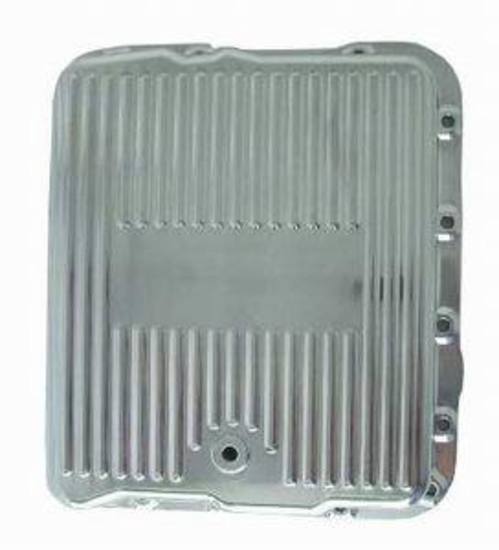 RPC RPCR8493 Polished Aluminium Transmission Pan Finned fits GM Turbo 700R4 & 4L60 Stock Depth Drain Plug Gasket & Bolts Included