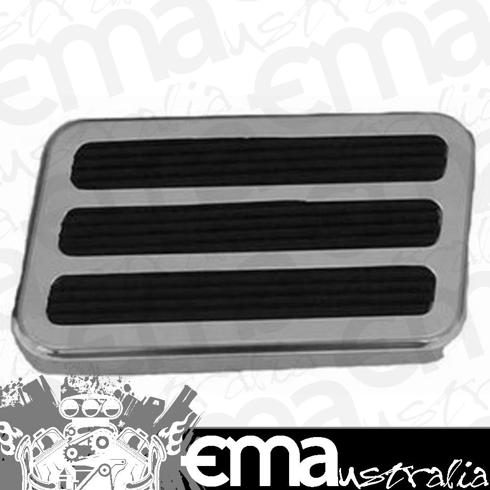 RPC RPCR8500POL Polished Aluminium Brake Pedal w/ Rubber Inserts Rectangular Design for Automatic Transmission