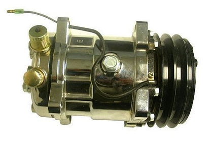 Racing Power Company (RPC) RPCR8754 RPC Sanden 508 12V Air Compressor Chrome V-Belt Style