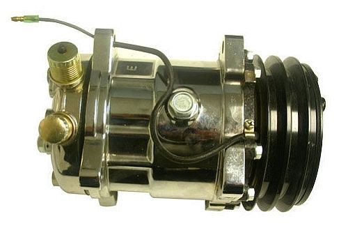 Racing Power Company (RPC) RPCR8754 RPC Sanden 508 12V Air Compressor Chrome V-Belt Style