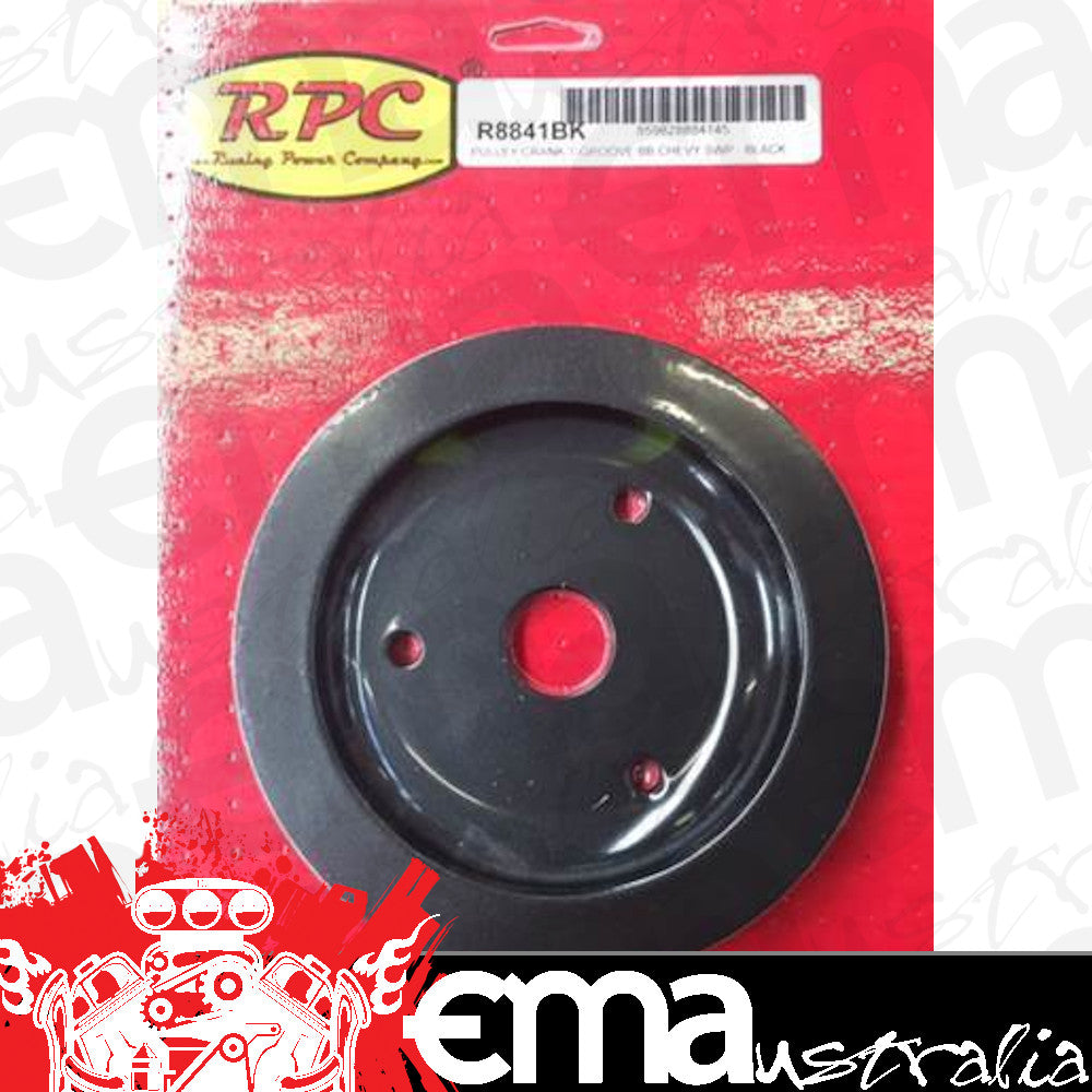 RPC RPCR8841BK Black Single GroOve Crankshaft Pulley suit Short Pump Chev BB V8