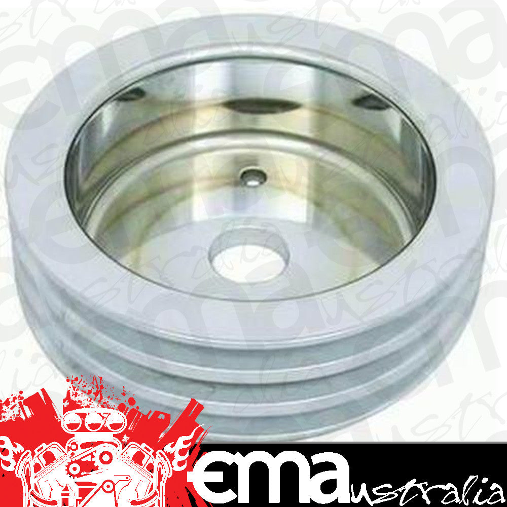 RPC RPCR8845POL Polished Alloy Triple V Crankshaft Pulley Chev BB V8 Long Pump