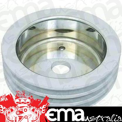 RPC RPCR8849POL Satin Alloy Triple V Crankshaft Pulley Chev BB V8 Short Pump