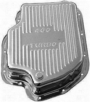 RPC RPCR9197 GM TH400 Chrome Steel Transmission Pan 3" Deep w/ Drain Plug
