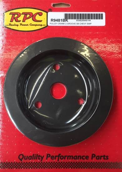 RPC | RPCR9481BK | RPC Black Double GroOve Crankshaft Pulley suit Short Pump Chev SB V8
