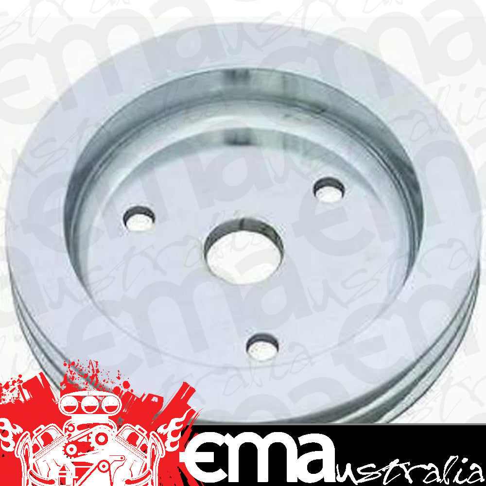 Fits Small block Chev Crankshaft SHORT WATER PUMP RPC Polished Alum. SB Dbl GroOve Crank Pulley Racing Power Company (RPC) RPCR9481POL