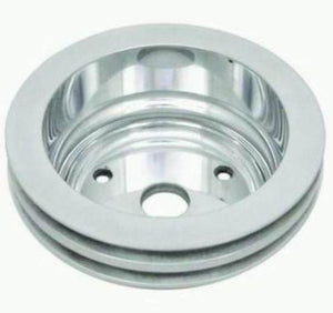 Chev Small Block Gen I 265-400 C.I.D RPC Polished Alloy Twin V Crankshaft Pulley SB Long w/Pump Pol Racing Power Company (RPC) RPCR9485