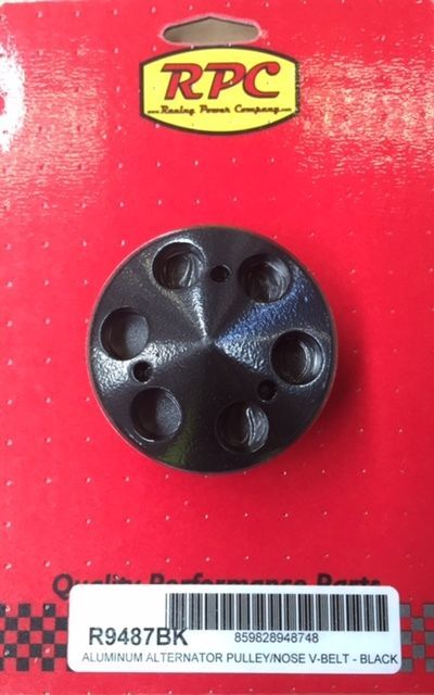 Chev Small Block 283-350ci V8 RPC Black Alternator Pulley Single GroOve suit SB 283-350 Racing Power Company (RPC) RPCR9487BK