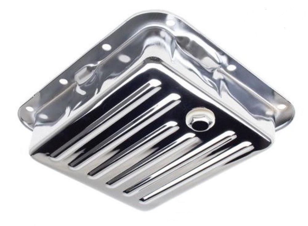 RPC RPCR9531 Chrome Finned Stock Transmission Pan suit Ford C4 Transmission