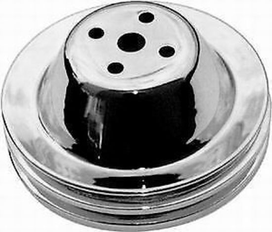 RPC RPCR9601 Chev 265-400 Chrome Steel Twin V Short Water Pump Pulley