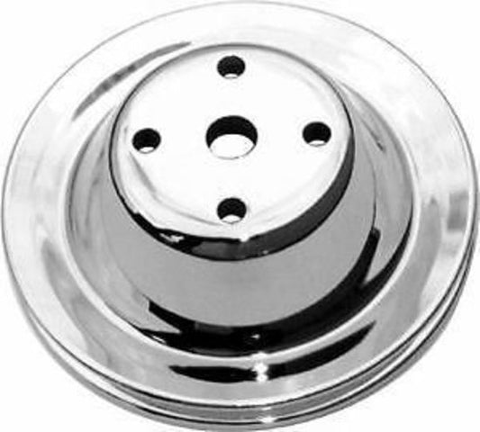 RPC RPCR9604 Chrome Steel Single V Water Pump Pulley Chev SB 265-400 Long w/Pump