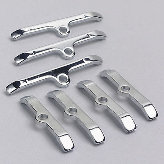 Chevy big block VI 396-454ci & Big block Gen V/VI 454ci V8 RPC Chrome Valve Cover Hold Down Tabs fits Chev BB 396-454 Set Of 7 Racing Power Company (RPC) RPCR9640