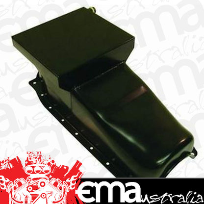 RPC RPCR9716 Drag Racing Oil Pan Black suit Chev 305-350 1986-On Rhs Dipstick