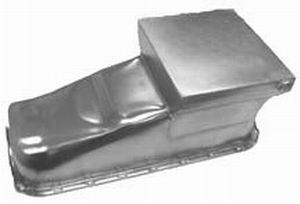 RPC RPCR9725x Zinc Steel Drag Race Oil Pan 8-1/4" Deep w/ 1 Trap Door Passenger Dipstick fits 1955-79 SB Chev 283-350