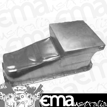 Racing Power Company (RPC) RPCR9725X RPC Zinc Steel Drag Race Oil Pan 8-1/4" Deep w/ 1 Trap Door Passenger Dipstick fits 1955-79 SB Chev 283-350