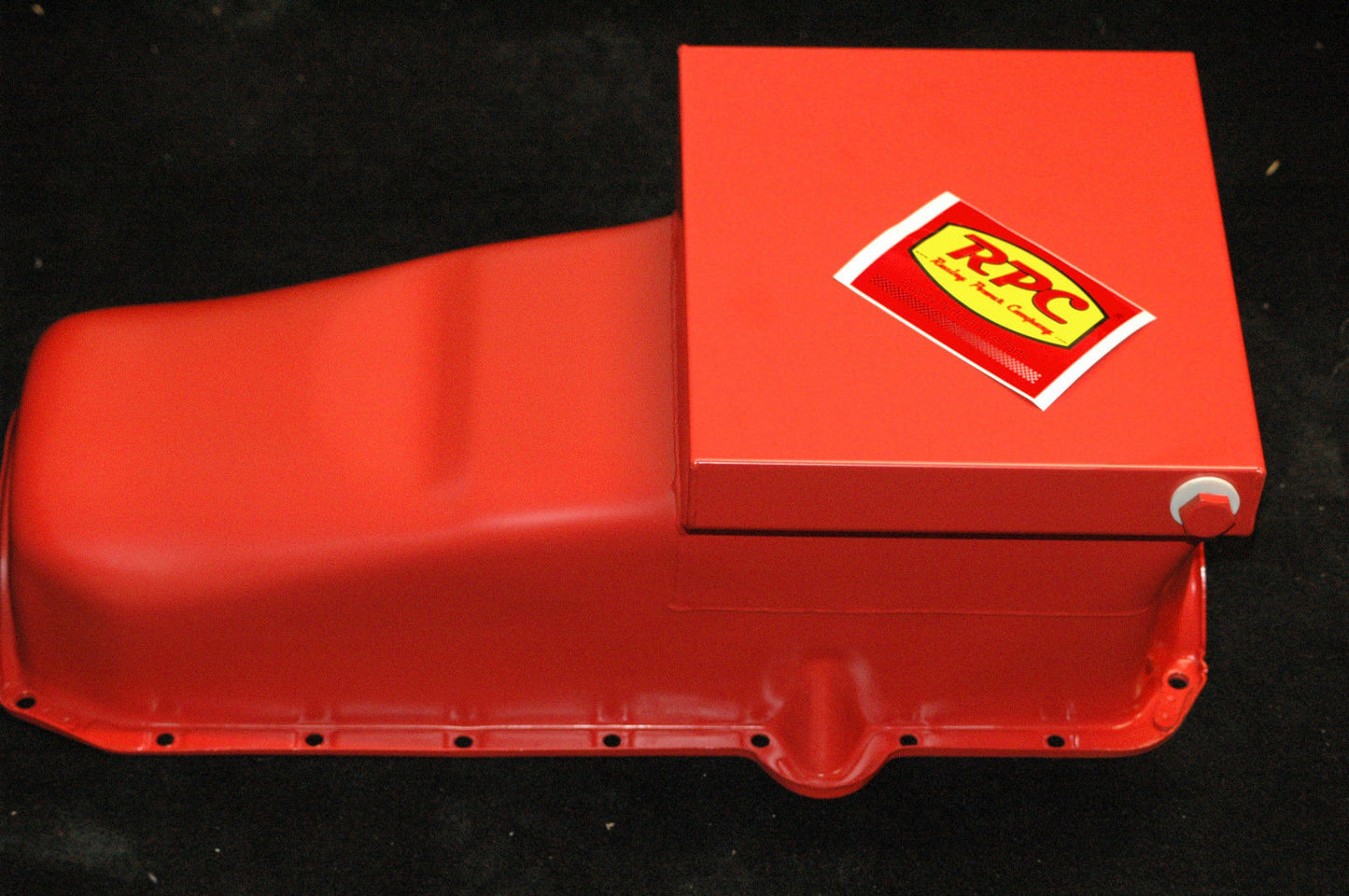 RPC RPCR9731 Drag Racing Oil Pan Chev SB 283-350Cid 1980-85 Orange Rhs Dipstick