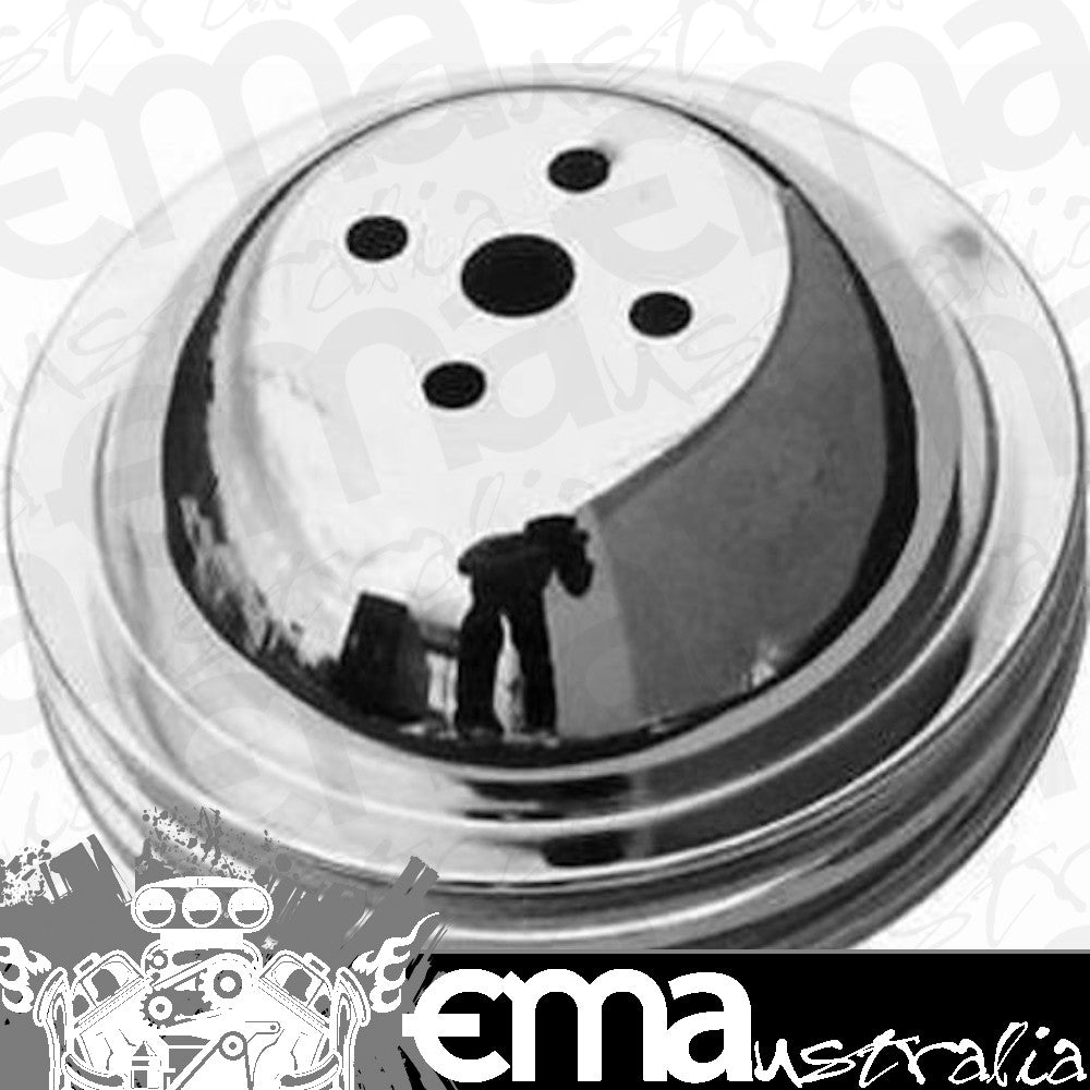 RPC RPCR9815 Chev BB 396-454 w/ Short Pump Chrome Steel Twin V Water Pump Pulley
