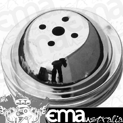 RPC RPCR9815 Chev BB 396-454 w/ Short Pump Chrome Steel Twin V Water Pump Pulley